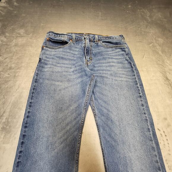 Levis 502 Jeans Mens 32x27 Blue Denim Tapered Stretch San Francisco Classic - Picture 2 of 10